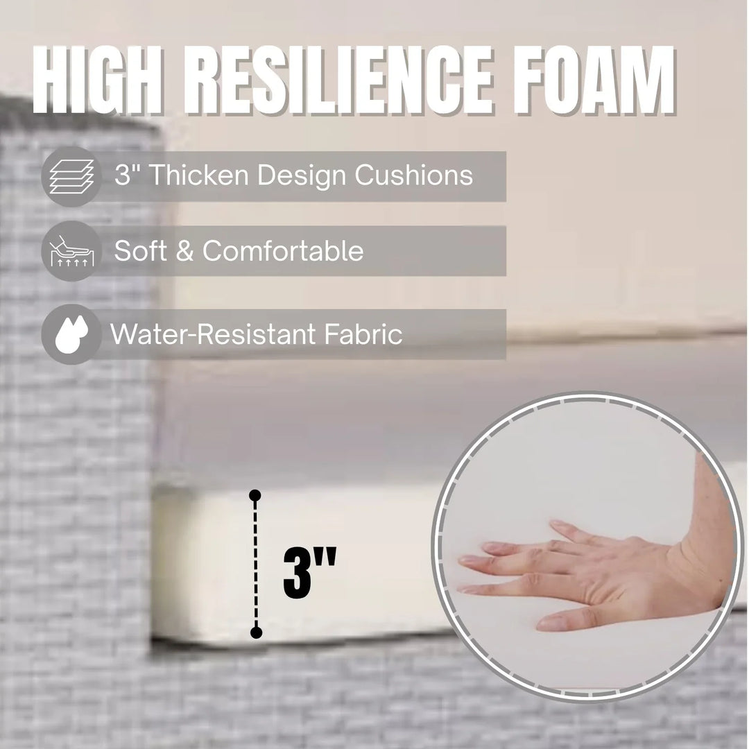 Zuleikha 3-Seater Outdoor Rattan Wicker Patio Sofa