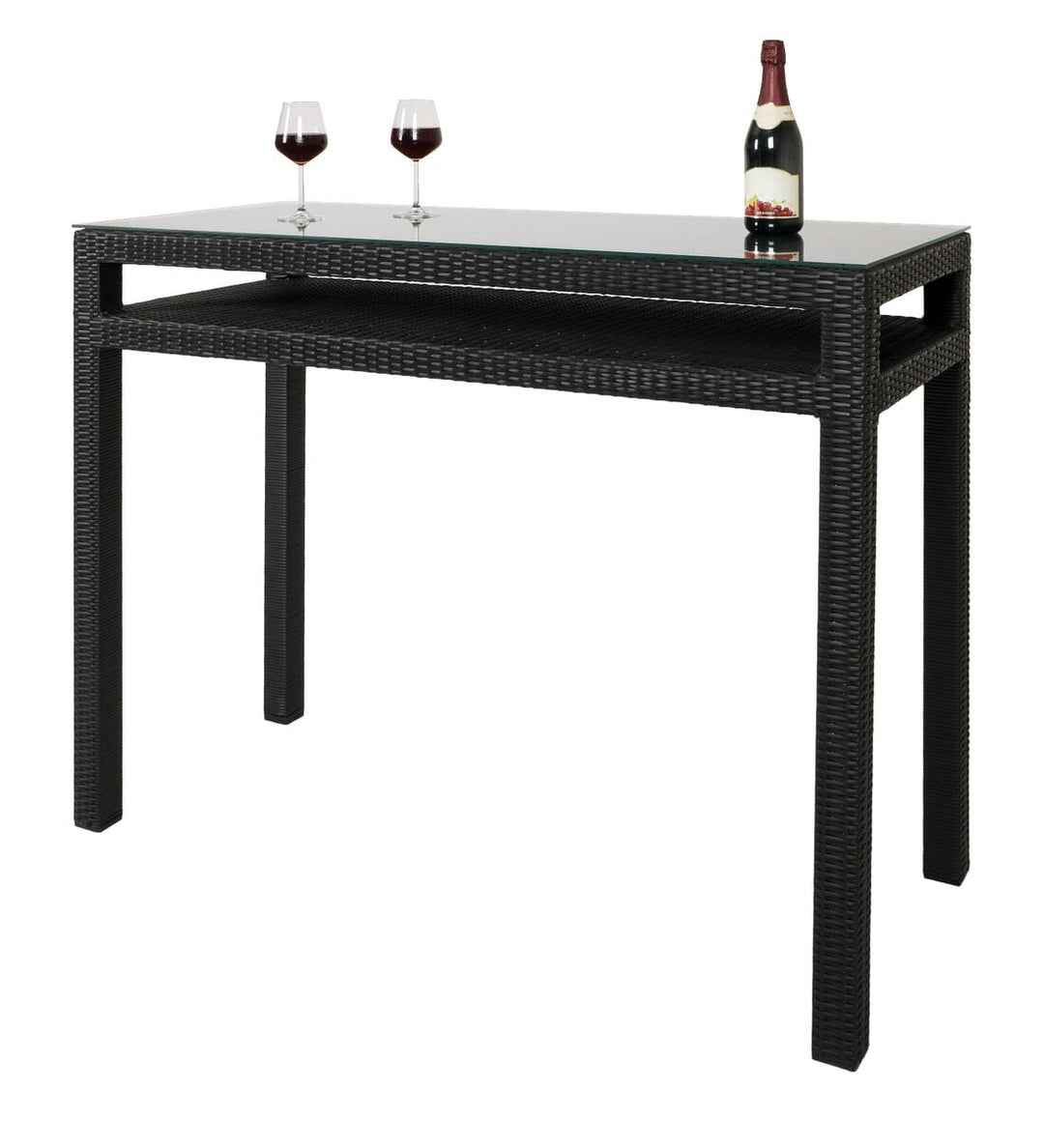 Betta Outdoor Patio Bar Sets 2 Chairs and 1 Table (Black)