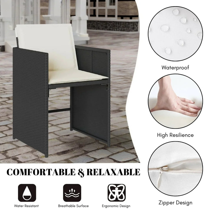 Saisha 11-Piece Outdoor Rattan Wicker Dinning Set