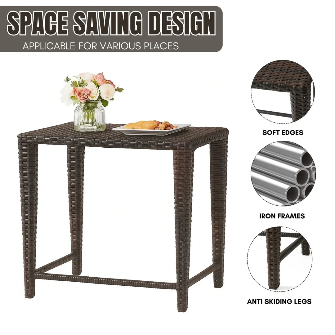 Sitara 3-Piece Wicker Garden Bistro Set in Dark Brown