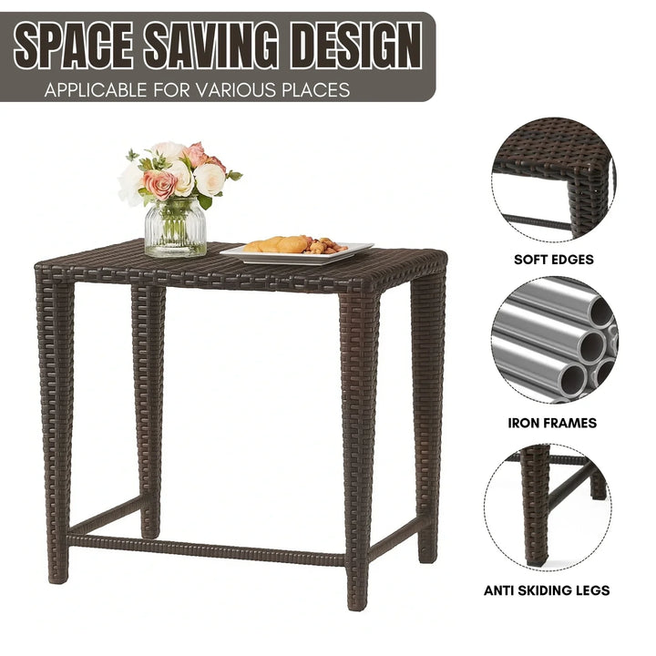 Sitara 3-Piece Wicker Garden Bistro Set in Dark Brown