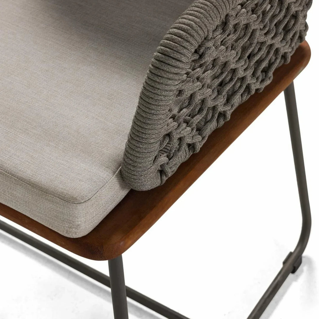 Grillo Outdoor Patio Seating Set 2 Chairs Set Braid & Rope(Grey)