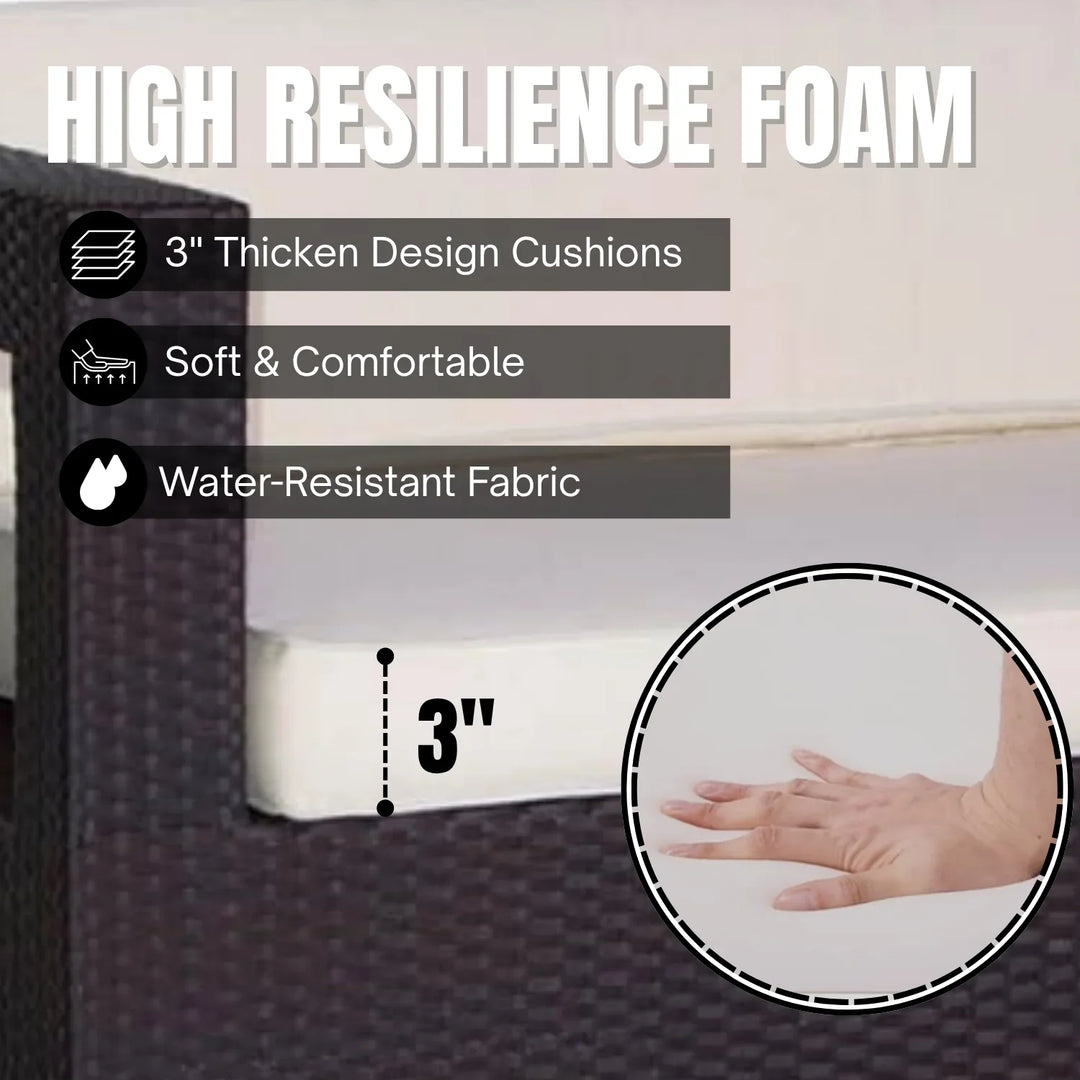 Charita 3-Seater Outdoor Rattan Wicker Patio Sofa