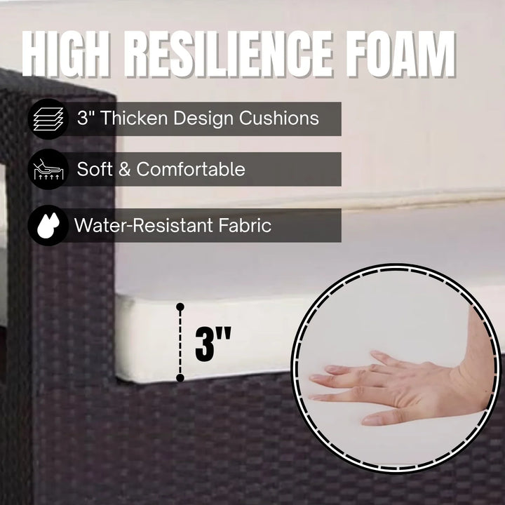 Charita 3-Seater Outdoor Rattan Wicker Patio Sofa