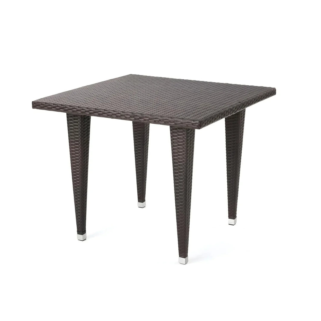 Elham Outdoor All-Weather Resistant Rattan Wicker 5-Piece Dining Set (Dark Brown)