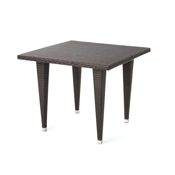 Elham Outdoor All-Weather Resistant Rattan Wicker 5-Piece Dining Set (Dark Brown)