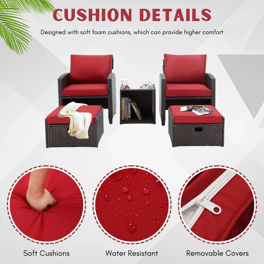 Calliope 5 Piece Outdoor Patio Wicker Furniture Set