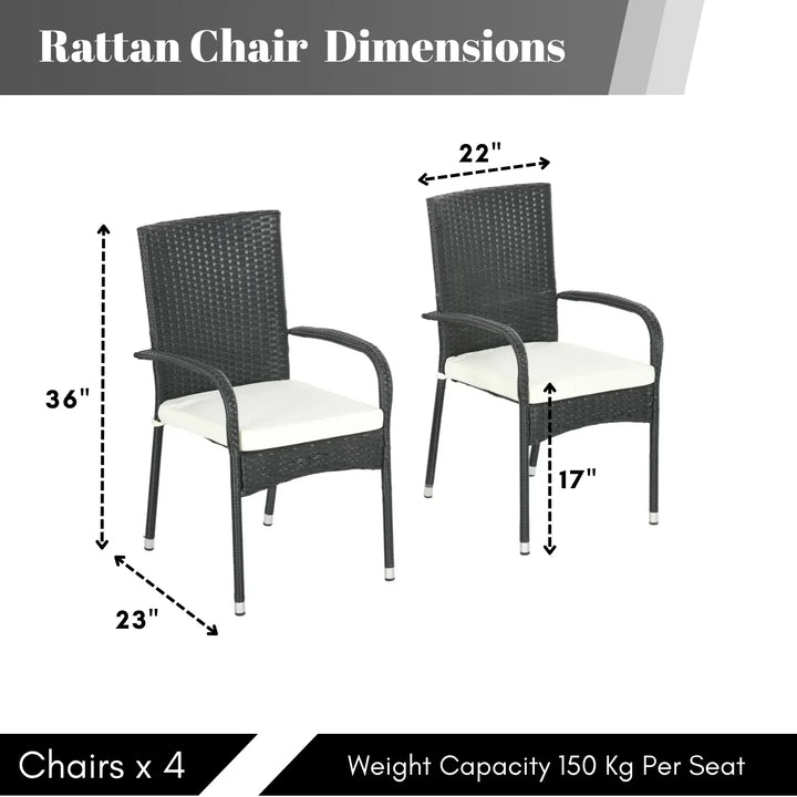 Penelope 4-Piece Outdoor Rattan Wicker Patio Dining Chairs