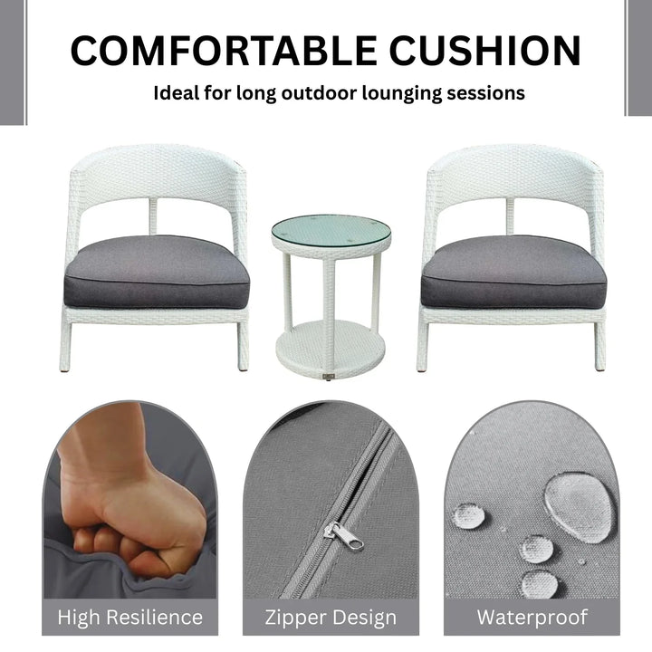 Frieda Outdoor Rattan Wicker 3-Piece Patio Set