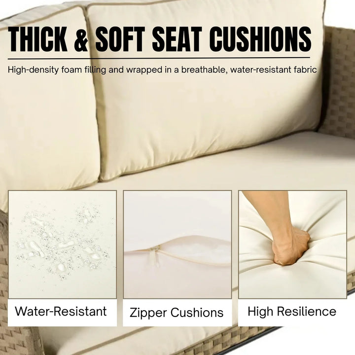 Naomi 5-Piece All Weather Wicker Sofa Set