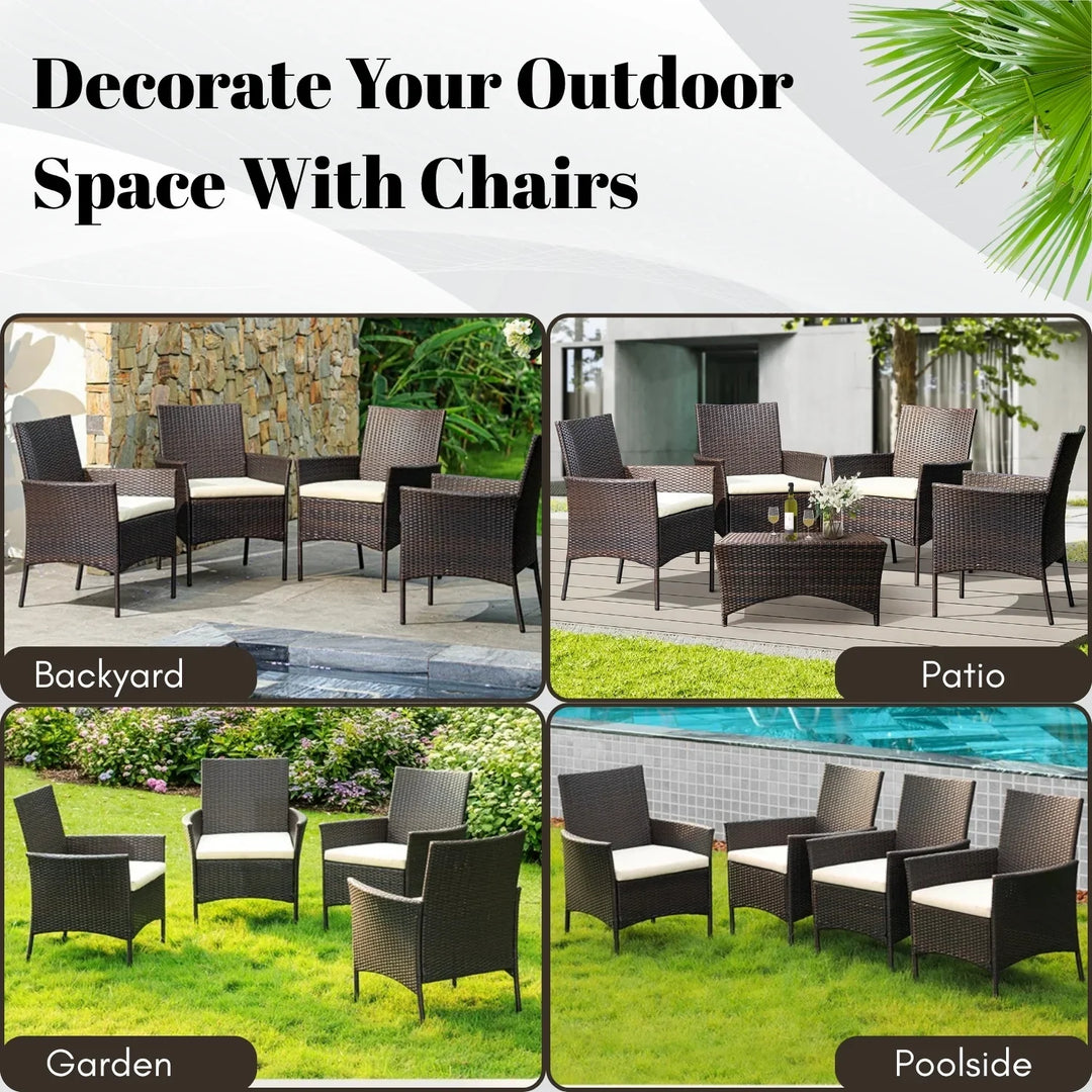 Anisa 4-Piece Outdoor Rattan Wicker Patio Dining Chairs