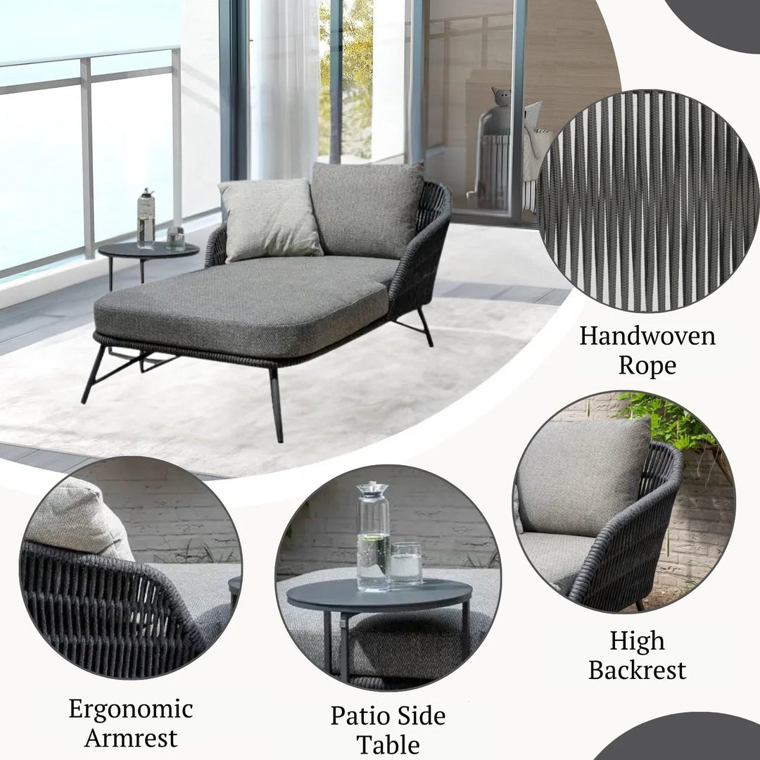 Outdoor Rope Patio Single Seater Daybed All Weather Furniture