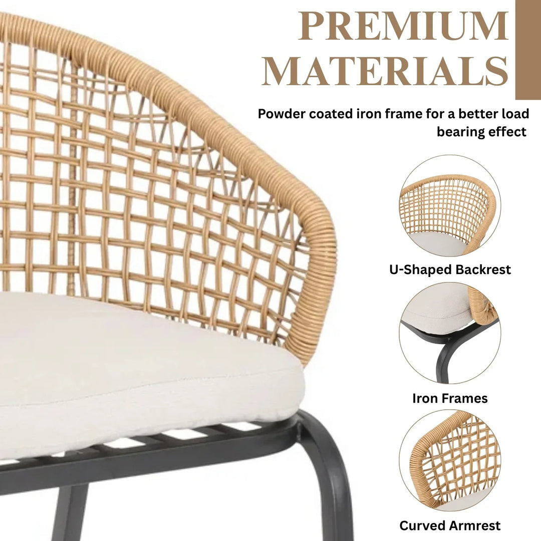 Clementine 3 Piece Garden Outdoor Rope Patio Set