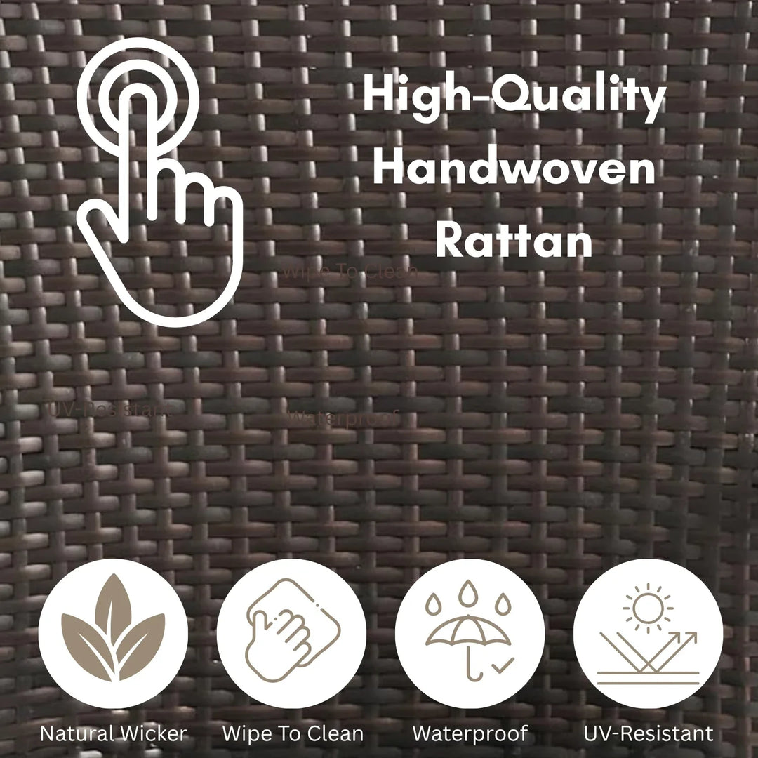 Yashasvi Outdoor 5 Piece HDPE Wicker Conversation Sofa Set