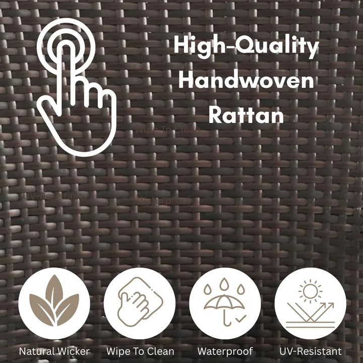 Yashasvi Outdoor 5 Piece HDPE Wicker Conversation Sofa Set