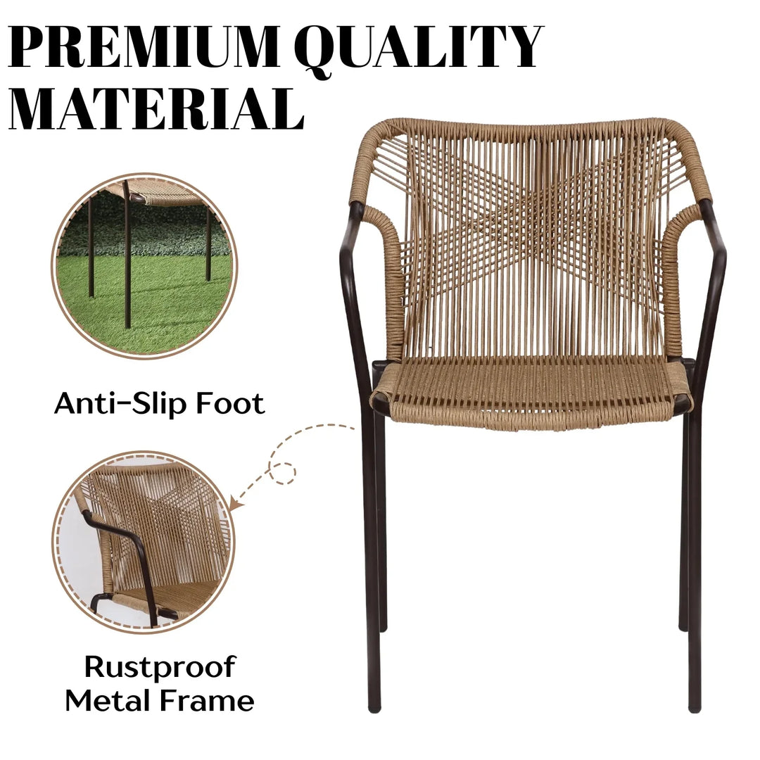 Rania 3-Piece Outdoor Beige Rope Patio Set