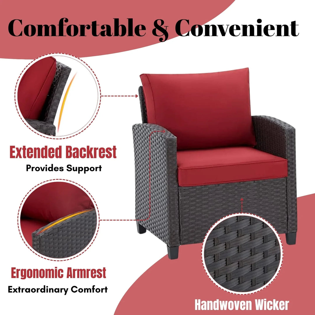 Lucía 3-Piece Outdoor Rattan Wicker Patio Set