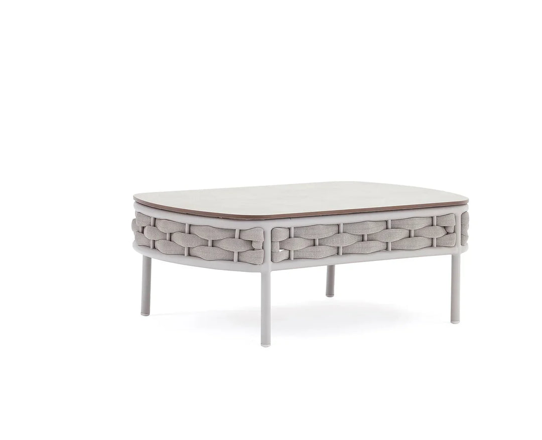 Nivio Outdoor Garden Balcony Sofa Set 2 Seater, 2 Single seater and 1 Center Table Set, Braid & Rope(White + Cream)