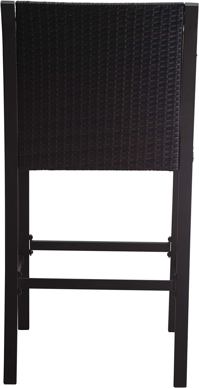 Gastone Outdoor Patio Bar Chair 2 Chairs For Balcony (Brown)