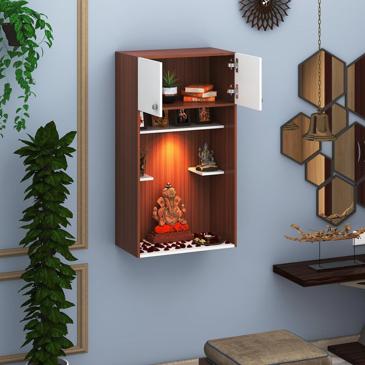 OmkarWood™ Premium Large Engineered Wood Home Temple with Storage