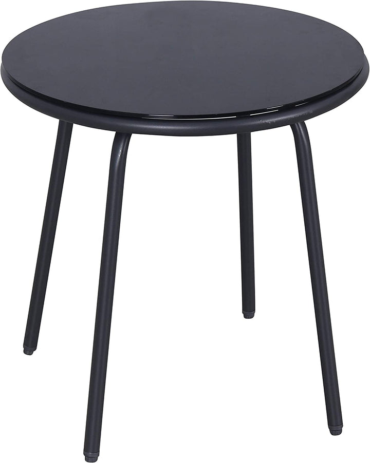 Pillar Outdoor Patio Seating Set 2 Chairs and 1 Table Set (Dark Grey) Braided & Rope