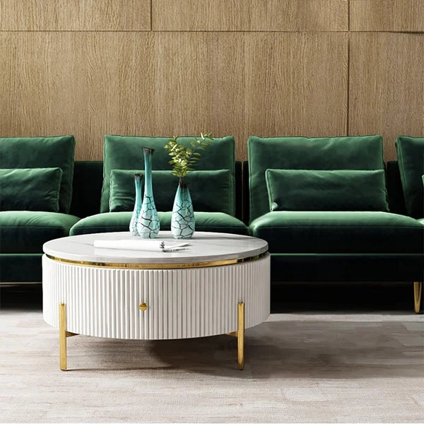 Belly Modern Round Coffee Table With Storage Tables