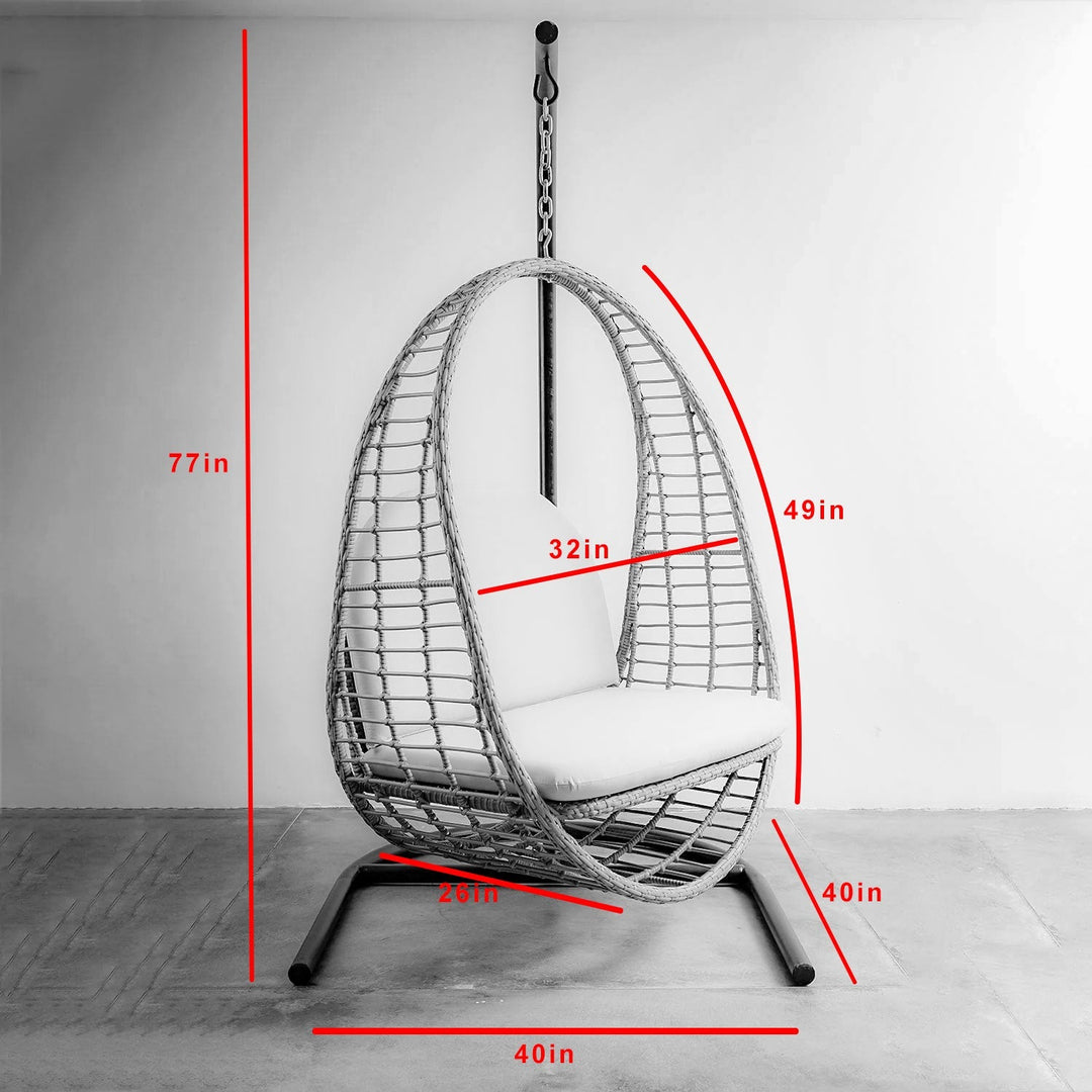 Floom Single Seater Hanging Swing With Stand For Balcony , Garden Swing (Tan)