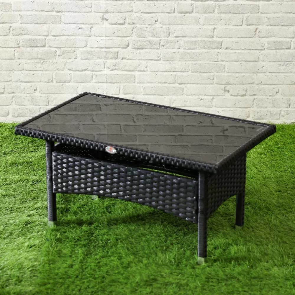 Hamper Outdoor Sofa Set 2 Seater , 2 Single seater and 1 Center Table Set (Black)