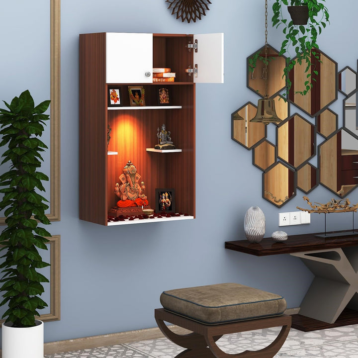 OmkarWood™ Premium Large Engineered Wood Home Temple with Storage