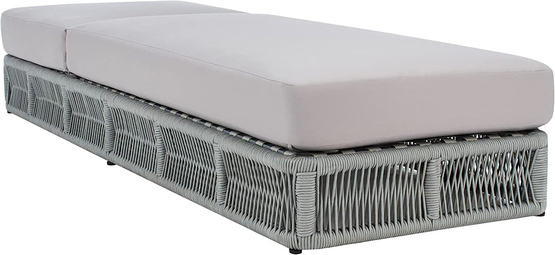 Vera Outdoor Swimming Poolside Lounger (Grey) Braided & Rope