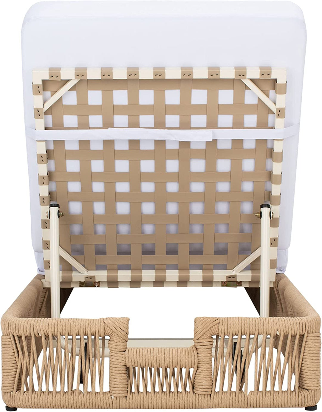 Reynard Outdoor Swimming Poolside Lounger (Tan) Braided & Rope