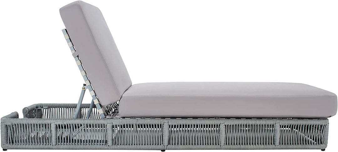 Vera Outdoor Swimming Poolside Lounger (Grey) Braided & Rope