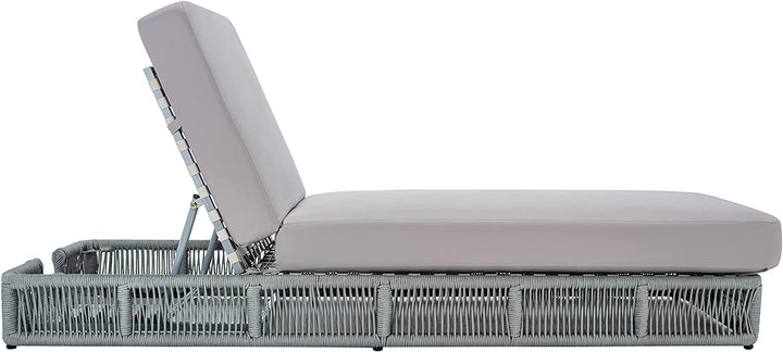 Vera Outdoor Swimming Poolside Lounger (Grey) Braided & Rope