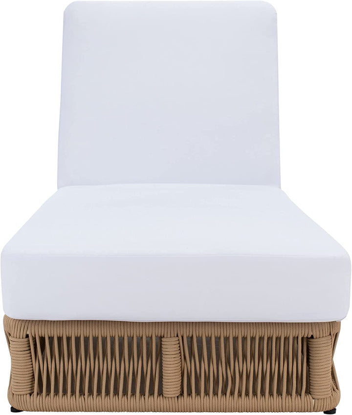 Reynard Outdoor Swimming Poolside Lounger (Tan) Braided & Rope