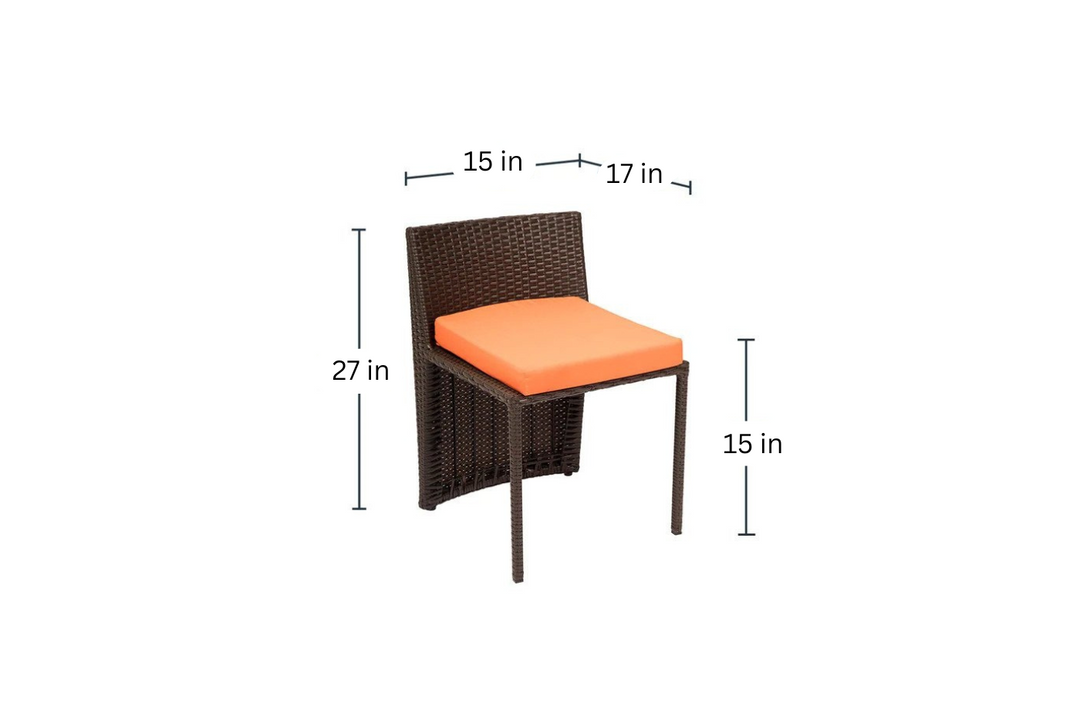 Diski Outdoor Patio Seating Set 2 Chairs and 1 Table Set (Brown)