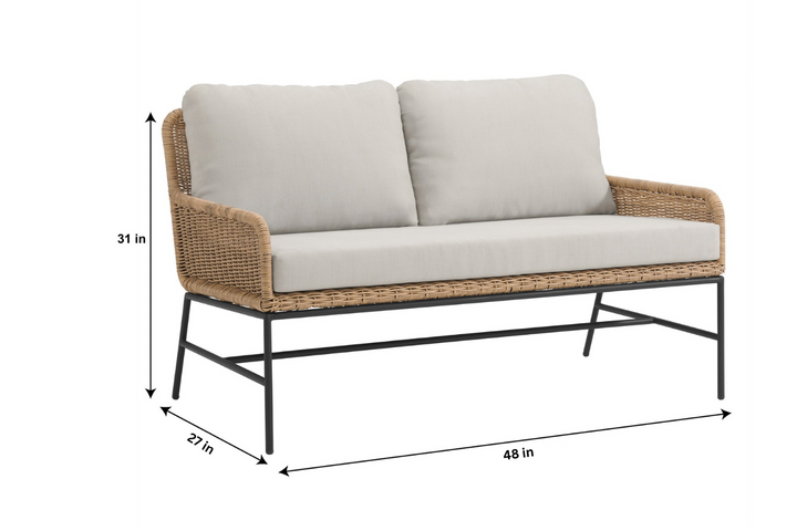 Eloise Outdoor Garden Balcony Sofa Set 2 Seater, 2 Single seater and 1 Center Table Set (Tan)