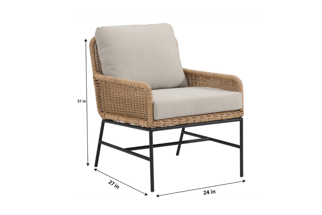 Eloise Outdoor Garden Balcony Sofa Set 2 Seater, 2 Single seater and 1 Center Table Set (Tan)