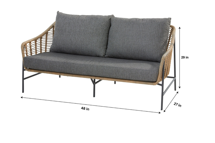 Livia Outdoor Garden Balcony Sofa Set 2 Seater, 2 Single seater and 1 Center Table Set (Tan)