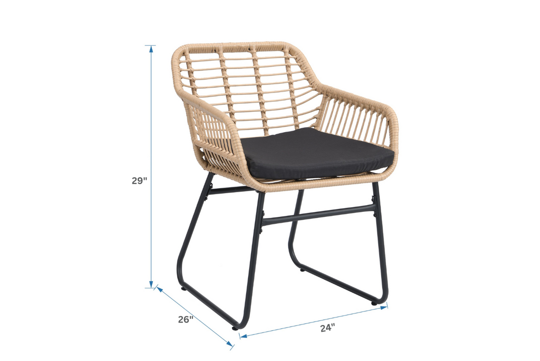 Drinus Outdoor Garden Balcony Sofa Set 2 Seater, 2 Single seater and 1 Center Table  Set (Black + Tan)