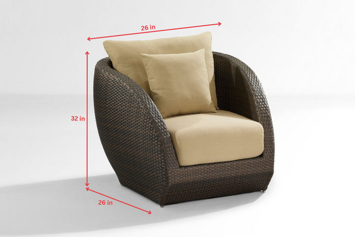 Zomera Outdoor Garden Balcony Sofa Set 2 Seater, 2 Single seater and 1 Center Table With Side Table Set (Brown + Tan)