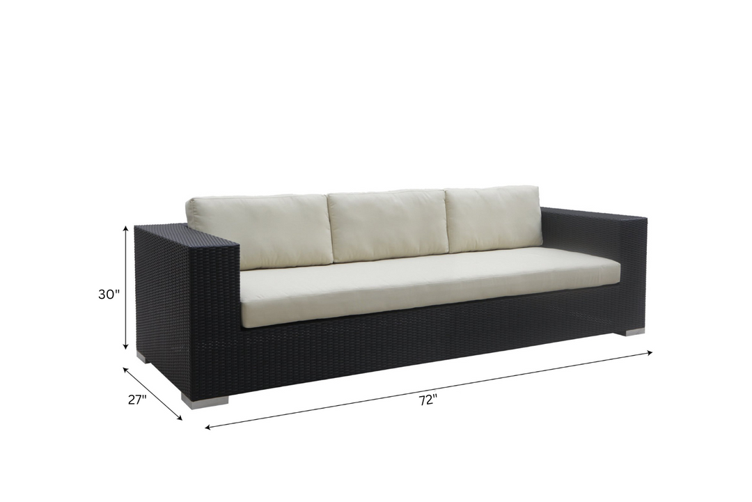 Spera Outdoor Garden Balcony Sofa Set 3 Seater, 2 Seater, 1 Seater, 1 Ottoman, 1 Center Table and 1 Side Table Set (Black)