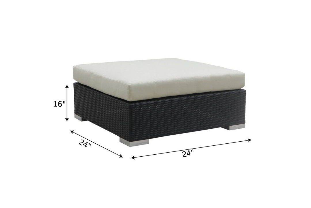 Spera Outdoor Garden Balcony Sofa Set 3 Seater, 2 Seater, 1 Seater, 1 Ottoman, 1 Center Table and 1 Side Table Set (Black)