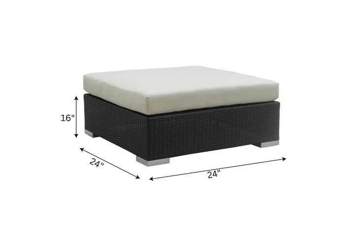 Spera Outdoor Garden Balcony Sofa Set 3 Seater, 2 Seater, 1 Seater, 1 Ottoman, 1 Center Table and 1 Side Table Set (Black)