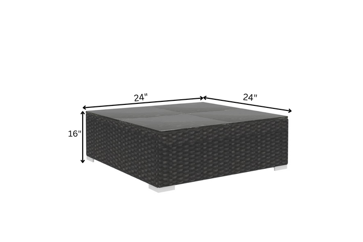 Spera Outdoor Garden Balcony Sofa Set 3 Seater, 2 Seater, 1 Seater, 1 Ottoman, 1 Center Table and 1 Side Table Set (Black)