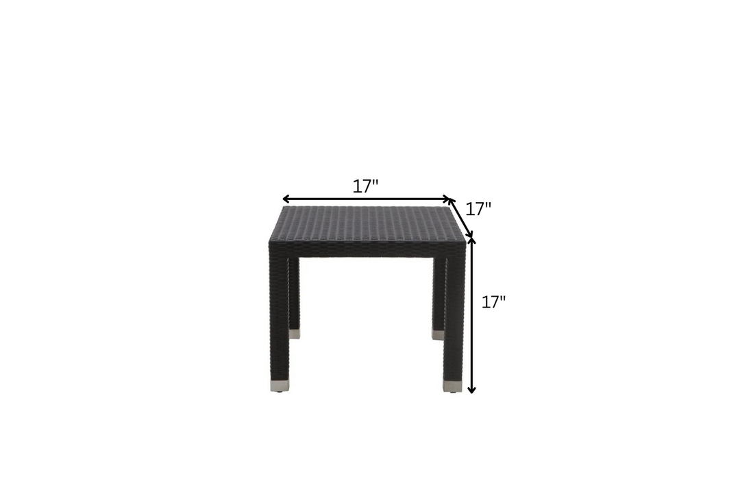 Spera Outdoor Garden Balcony Sofa Set 3 Seater, 2 Seater, 1 Seater, 1 Ottoman, 1 Center Table and 1 Side Table Set (Black)