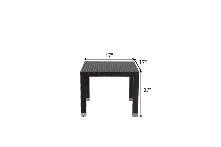 Spera Outdoor Garden Balcony Sofa Set 3 Seater, 2 Seater, 1 Seater, 1 Ottoman, 1 Center Table and 1 Side Table Set (Black)