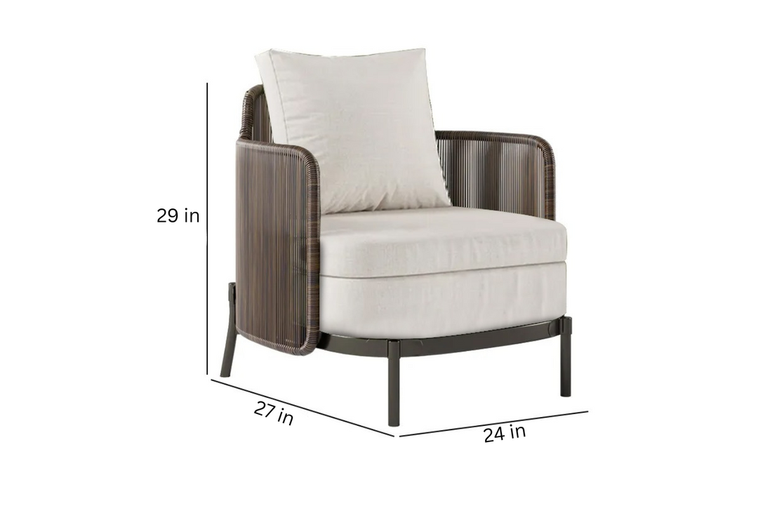 Viov Outdoor Garden Balcony Sofa Set 3 Seater,2 Single seater and 1 Center Table Set (Brown)