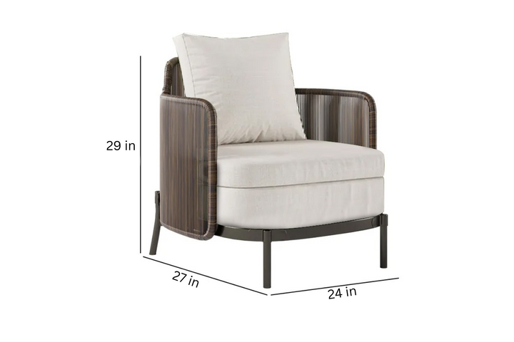 Viov Outdoor Garden Balcony Sofa Set 3 Seater,2 Single seater and 1 Center Table Set (Brown)