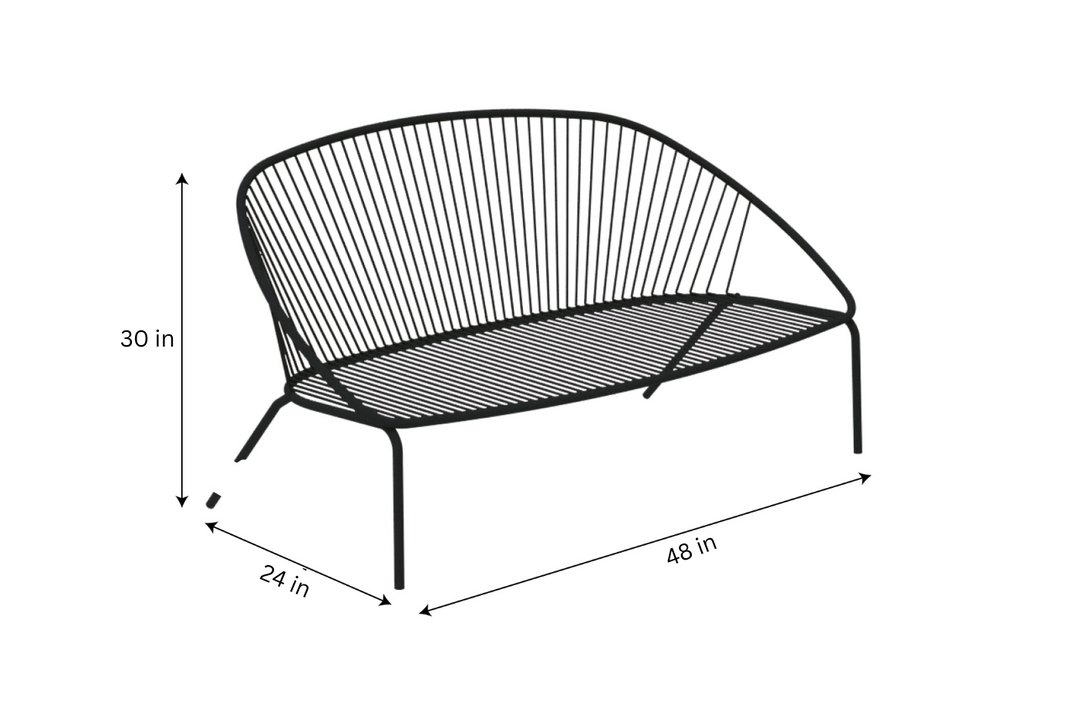 Oli Outdoor Garden Balcony Sofa Set 2 Seater, 2 Single seater and 1 Center Table Set (Black + Cream)