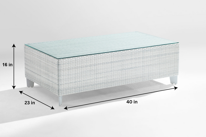 Astrol Outdoor Garden Balcony Sofa Set 3 Seater seater, 1 Double Seater, 1 Single Seater and 1 Center Table  (White)